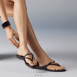 NIB Hermes MISS Black Sandals size 38 EU NEVER WORN with ORIGINAL RECEIPT